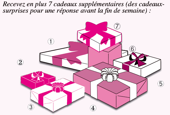 Vos 7 cadeaux supplémentaires